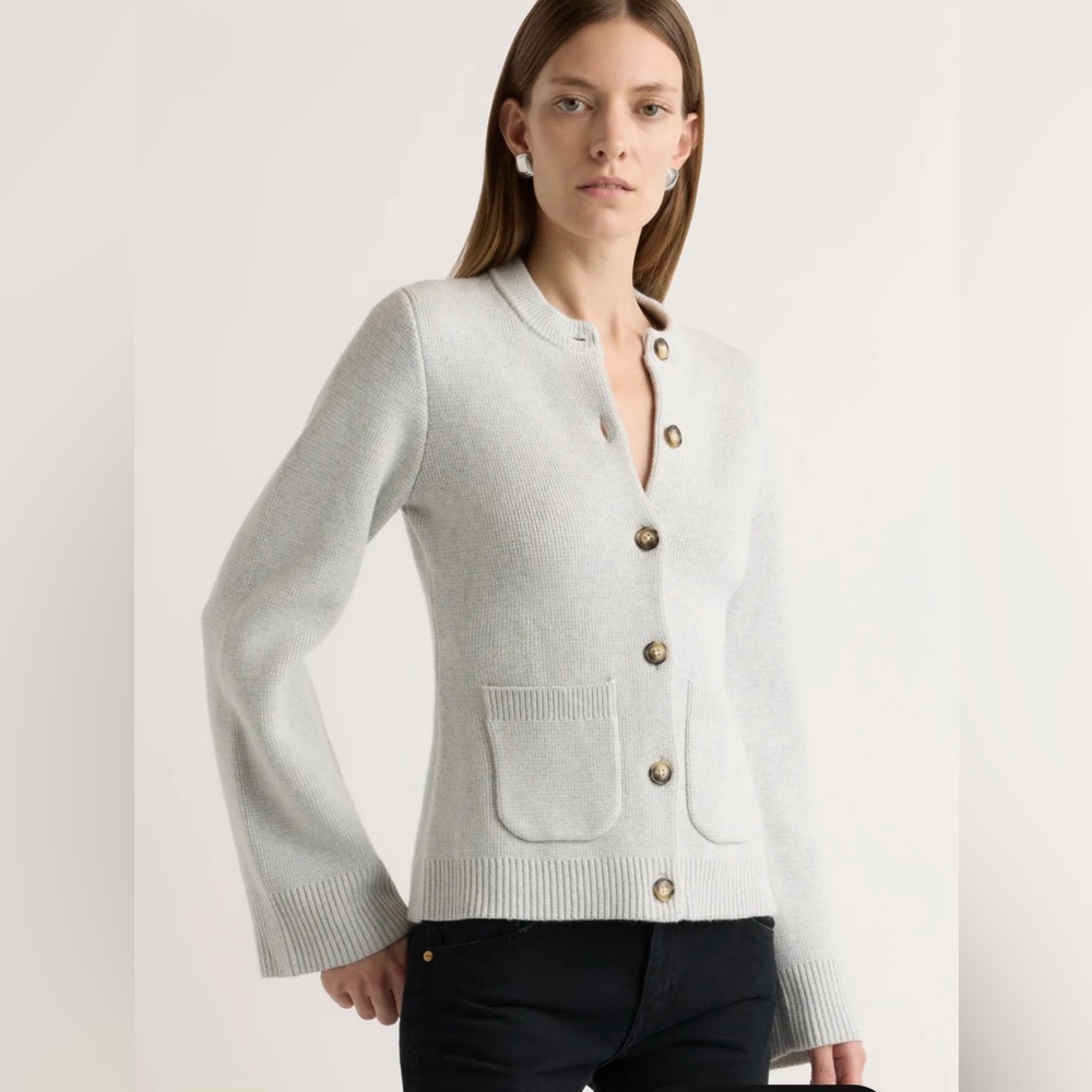 Modern Citizen Organic Cotton-Wool Eames Gray Cardigan Size Small